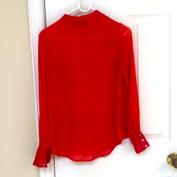 Bright orange pussy-bow blouse - Picture 3 of 3